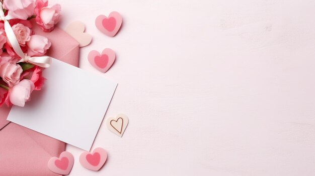 Photo heartfelt valentine's love in flatlay