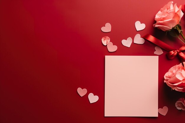 Photo heartfelt valentine's love in flatlay