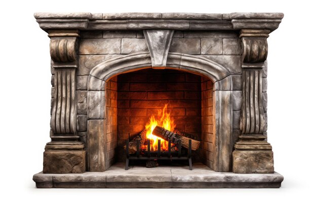 Photo hearthside comfort fireside on white background