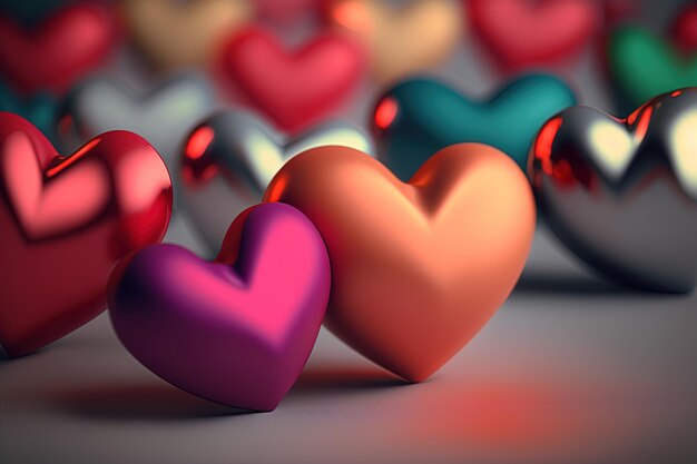 Photo hearts 3d background texture. valentin