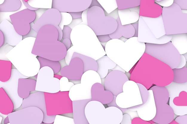 Hearts background. 3D rendering.