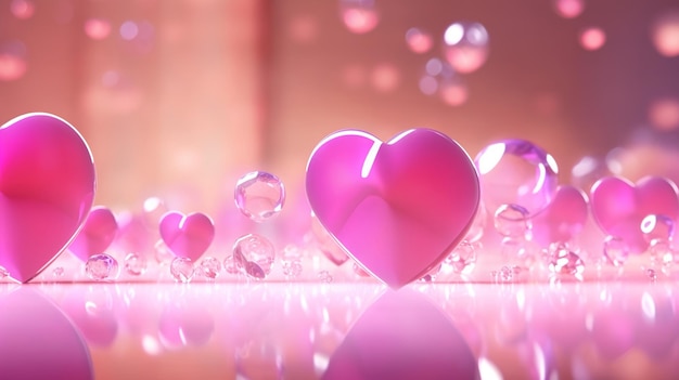 Hearts on a background of hearts and the words love