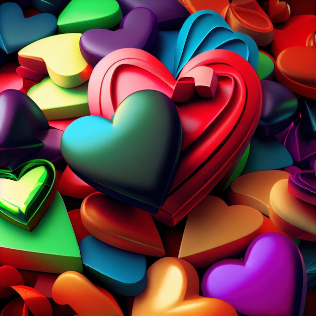 Фоновая открытка с сердечками на День святого Валентина Generative AI