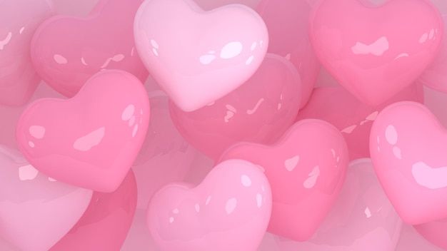 hearts background valentines day 3d heart love wallpaper propsal wedding banner engagement marriage celebration datting romantic poster passion love symbol modern 3d render