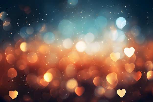 hearts bokeh valentine's day background