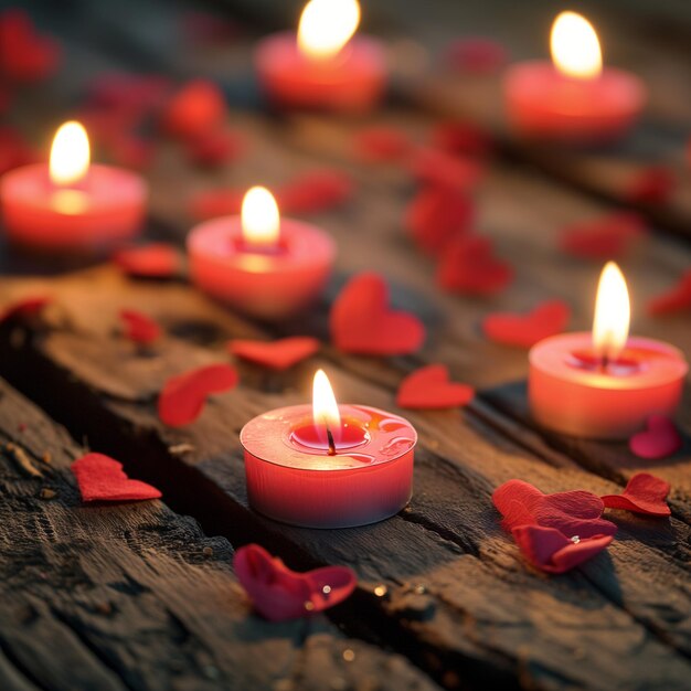 Photo hearts and candles valentines