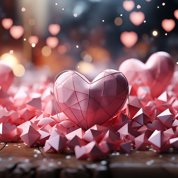 hearts concept valentines day AI generated