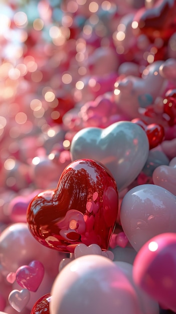 Hearts floating background