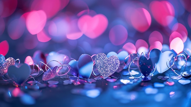 Сердца и блестящие боке для романтического Дня святого Валентина