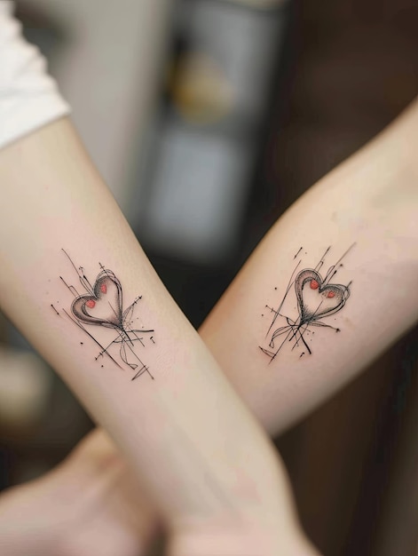 hearts and hearts tattoo on the left wrist