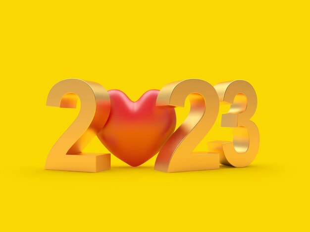 Photo hearts icon with new year golden number