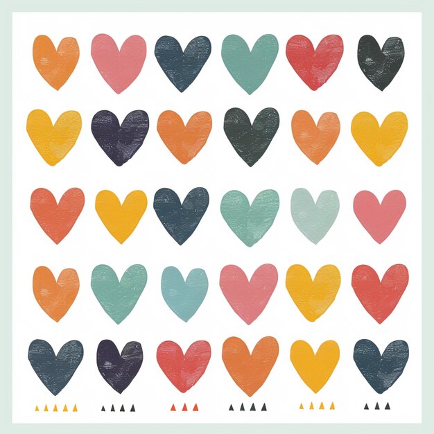 Photo hearts illustartion design sheet