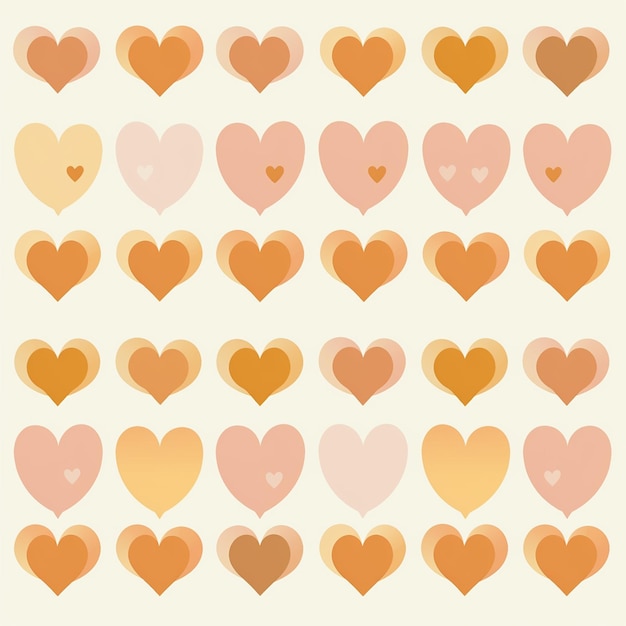 Photo hearts illustartion design sheet