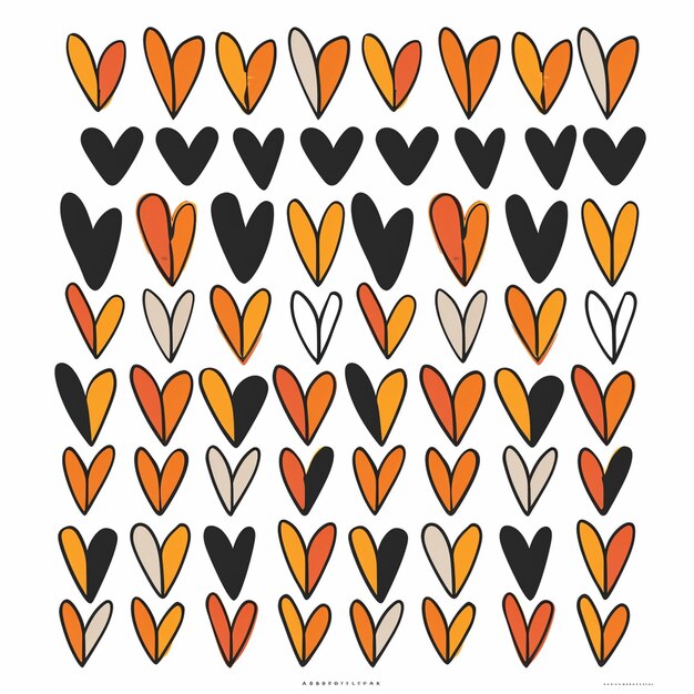 Hearts illustartion design sheet