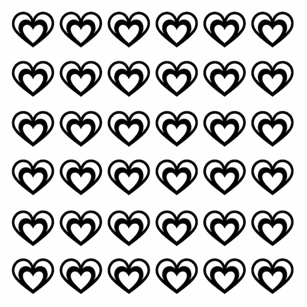 Photo hearts illustartion design sheet