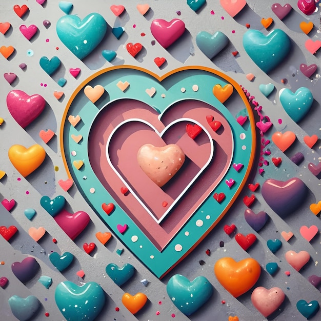 hearts pastel colour background