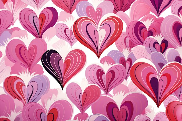 Premium AI Image  hearts pattern style like emilio pucci pink colours  Texture background