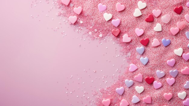 hearts on a pink background