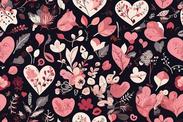 Photo hearts seamless pattern love shape pattern design heart love seamless pattern background