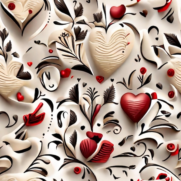 Photo hearts seamless pattern love shape pattern design heart love seamless pattern background