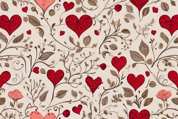 Foto heart seamless pattern love shape pattern design heart love seamless patron sfondio