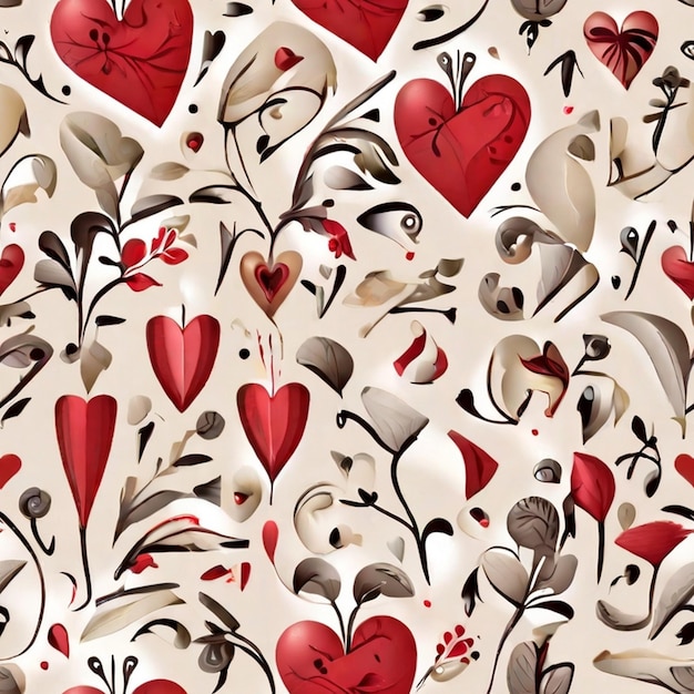 Foto heart seamless pattern love shape pattern design heart love seamless patron sfondio