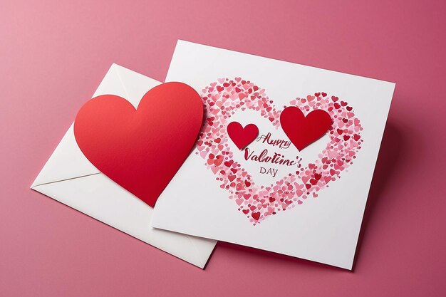 Photo hearts and valentines day card