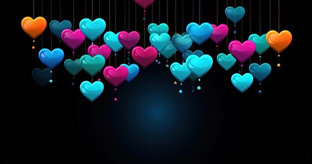 hearts with a black background free photo