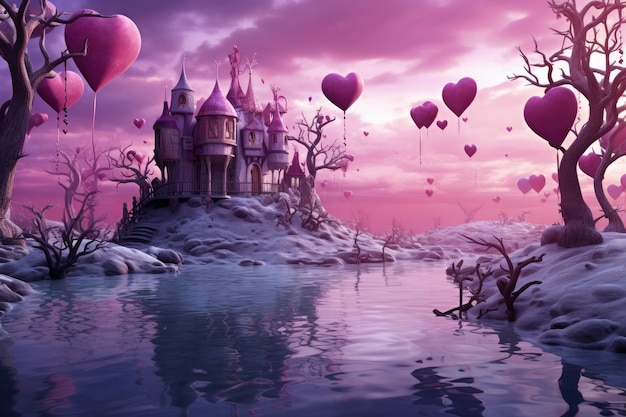 Heartscape haven valentine background photo