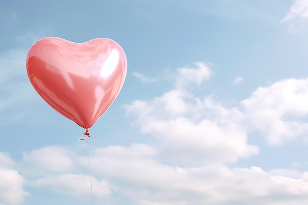 a heartshaped balloon floating in the sky AI generated