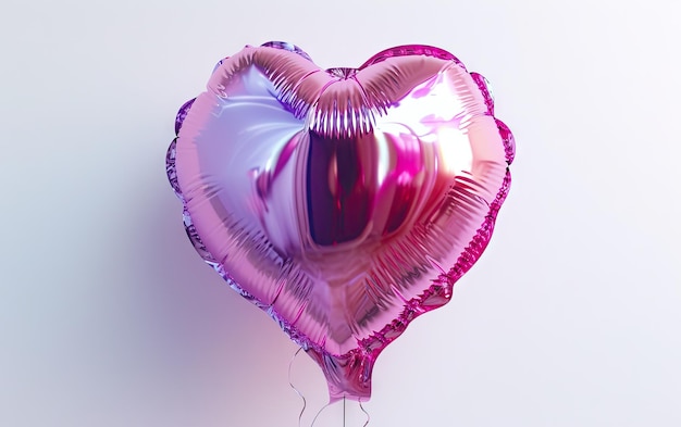 Heartshaped balloon on the white background professional advertising post photo ai generated