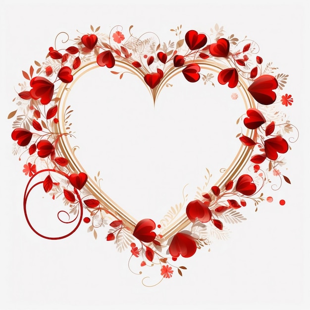 赤いハートが描かれた心の形の壁紙 バレンタインデー   ウォールペーパー 