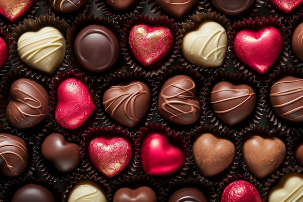 ロマンスを感じるハート型チョコレート詰め合わせ