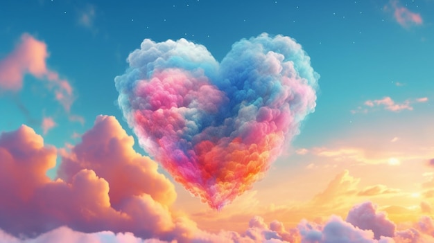 Heartshaped cloud adorning the sky