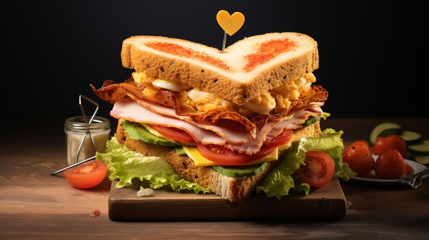 HeartShaped Club Sandwich Passionate Love for Food