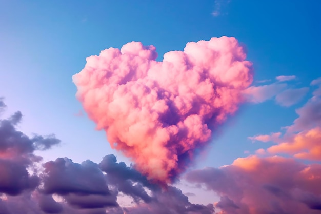 a heartshaped colorful cloud formation in the sky AI generated