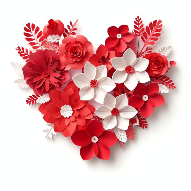 heartshaped floral paper art origami valentines