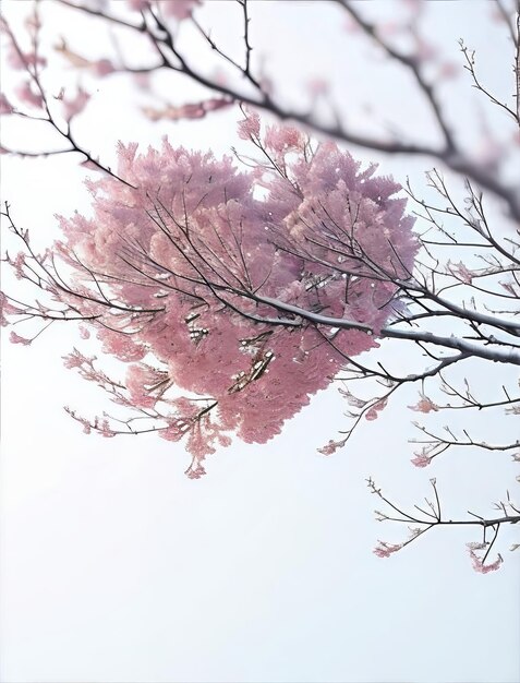 Foto un fiore a forma di cuore su un albero