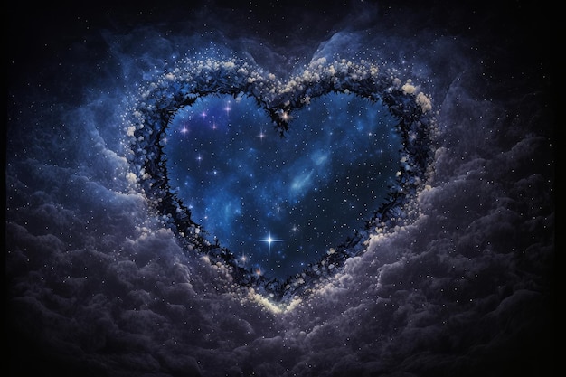 Heartshaped galaxy created with Generative AI