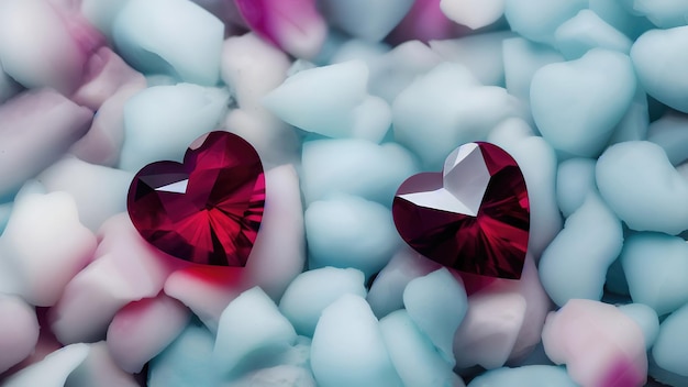 Premium AI Image | Heartshaped gemstones