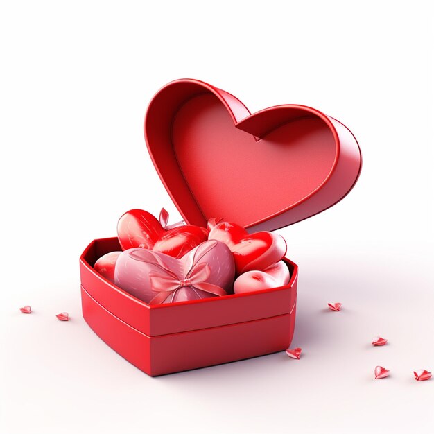 Photo heartshaped gift box valentines day generated with ai