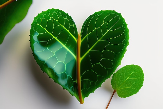 Foto pianta di vite rampicante a foglia verde a forma di cuore cowslip creeper contorto attorno a ramo asciutto isolato su w