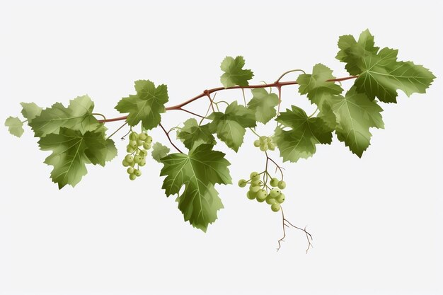 Heartshaped green variegated leaf hanging vine ornament having White Background Generative Ai