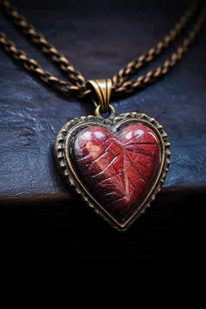Photo heartshaped pendant necklace as a token of love created with generative ai