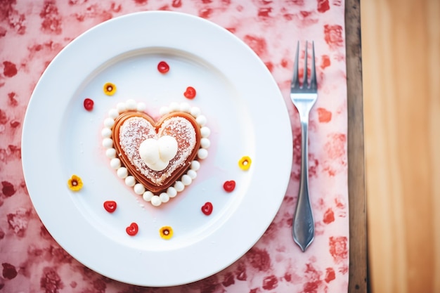 Photo heartshaped raspberry cheesecake for a romantic dessert