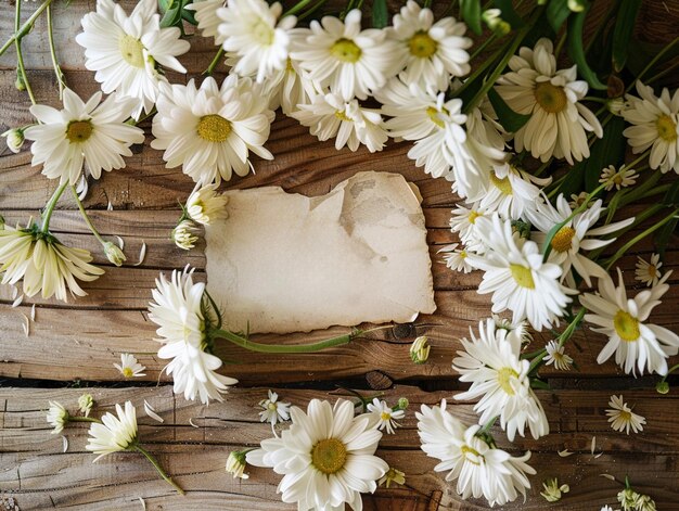 Heartwarming handwritten greeting card surrounded with vibrant white daisies