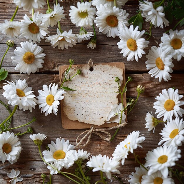 Heartwarming handwritten greeting card surrounded with vibrant white daisies