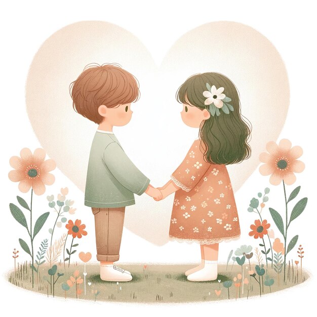 Heartwarming kids love illustration pastel tones floral backdrop for children39s books cards