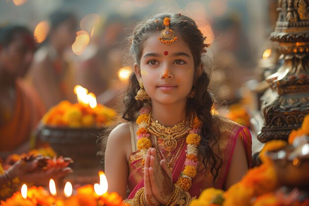 Photo heartwarming moment capturing the vishu kaineettam tradition of giving and receiving blessings