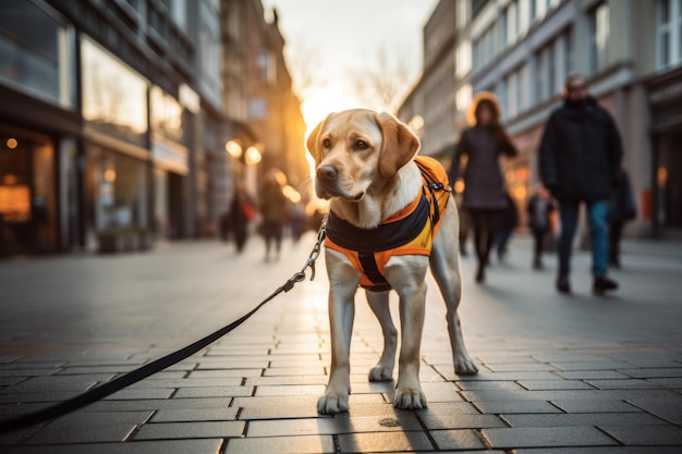 Heartwarming moment between a guide dog and a blind person